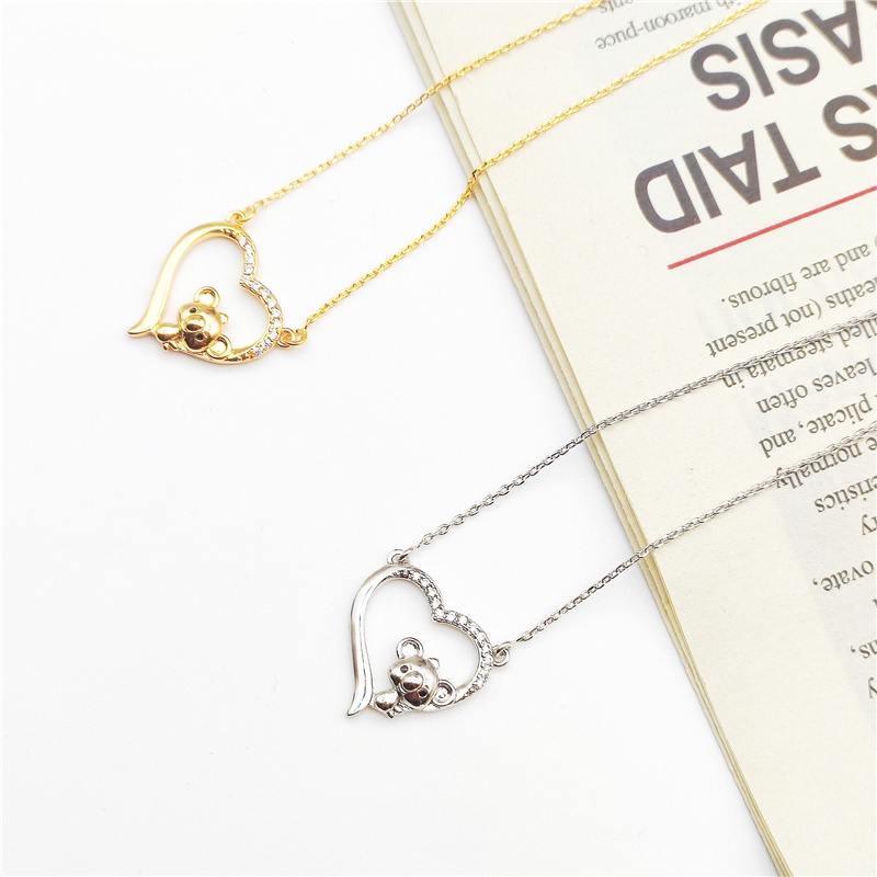 Mouse Liontin Cinta Kalung Berlian Wanita Kalung Berlian Mulia Liontin Pasangan Hadiah Ulang Tahun Aksesoris Fashion.