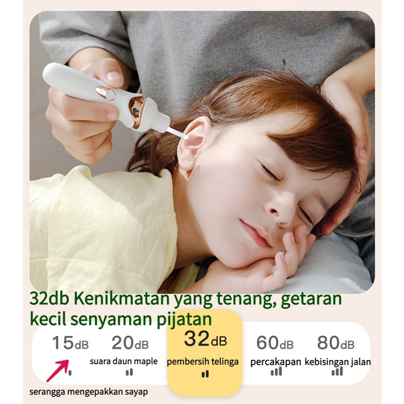 MOMO  Pembersih Telinga Isi Ulang Elektrik Ear Pick Alat Pembersih Telinga Elektrik Visual Artefak Pemetik Telinga untuk Anak-anak Alat Pembersih Pembersih Telinga Penghilang Lilin Telinga Dengan Cahaya