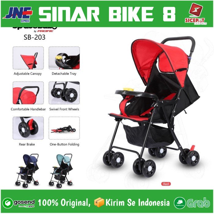 NEW Kereta Dorong Anak Bayi Baby Stroller SPACEBABY SB 203 Rebahan