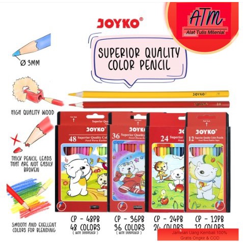 

Joyko Pensil Warna Superior Quality Color Pencils Hexagonal Grip PB