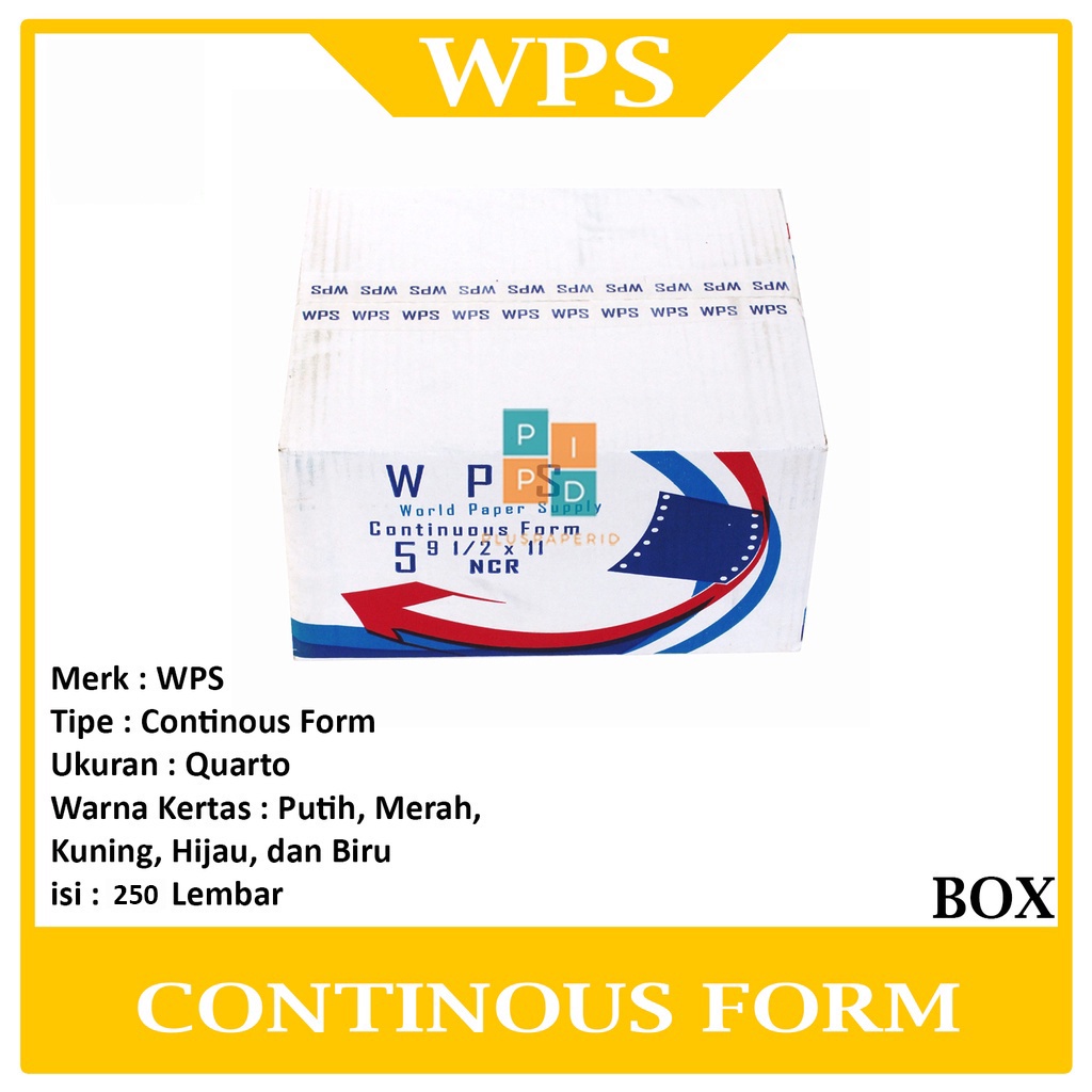 

WPS Continous Form 5 Ply 9 1/2 x 11 ( Quarto ) NCR