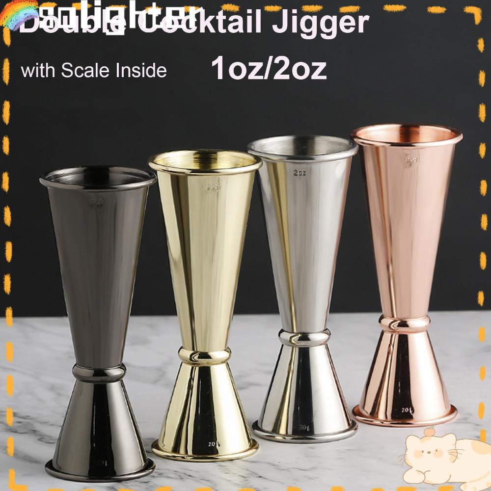 Solighter 1oz 2oz Double Cocktail Jigger Double Spirit Bartender Desain Ganda Semangat Minuman Stainless Steel