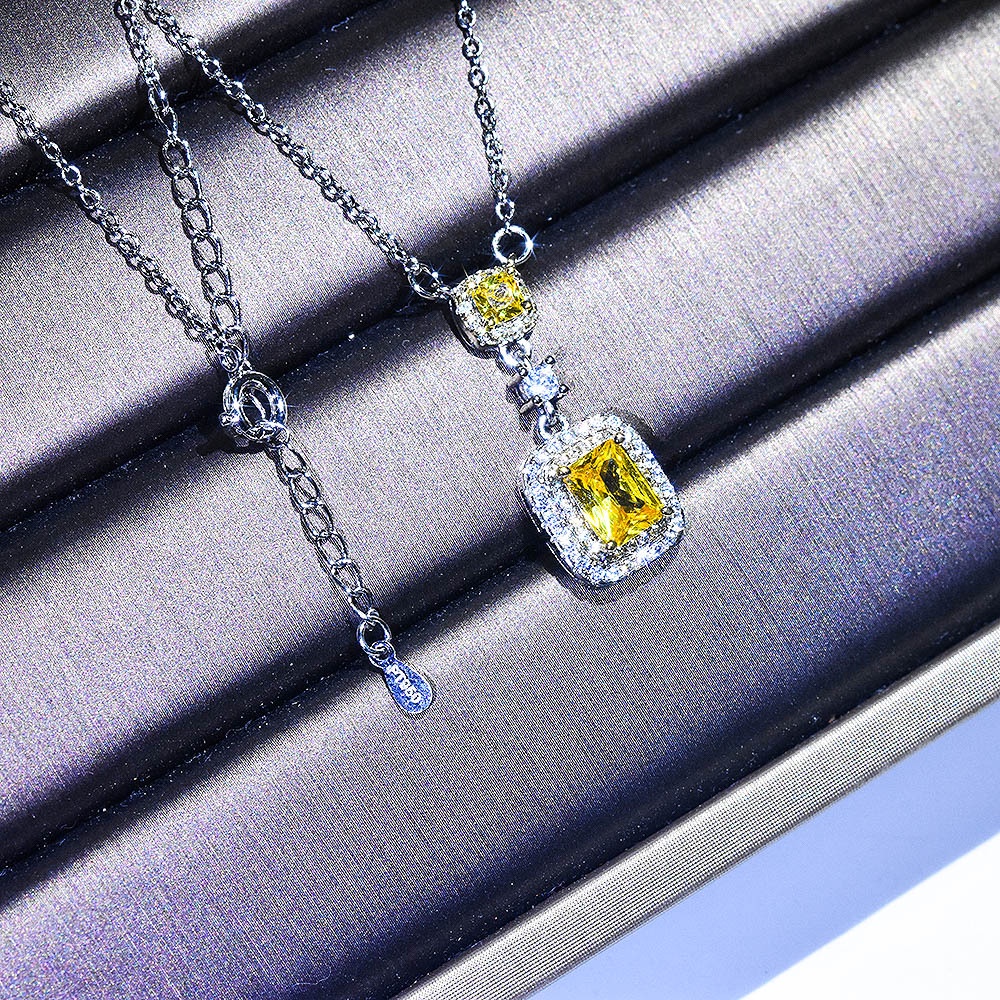 Goldkingdom Fashion Perhiasan Aksesoris Ready Stock Baru Mewah Penuh Berlian Disepuh Pt950 Platinum Warna Harta Kalung Ins Net Merah Imitasi Afrika Selatan Zirkon Liontin