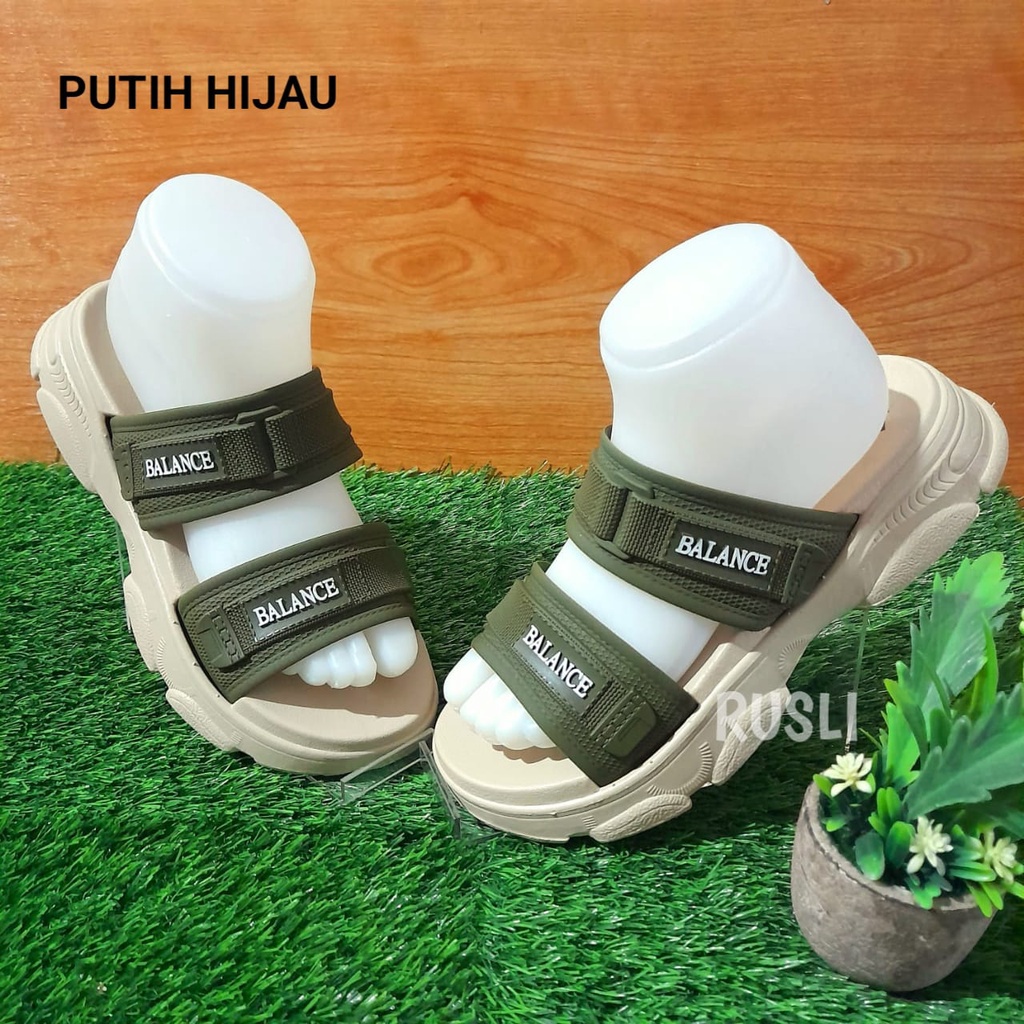 (COD) Sandal Wedges Ban Dua Tinggi Wanita Import Balance 2201-K1