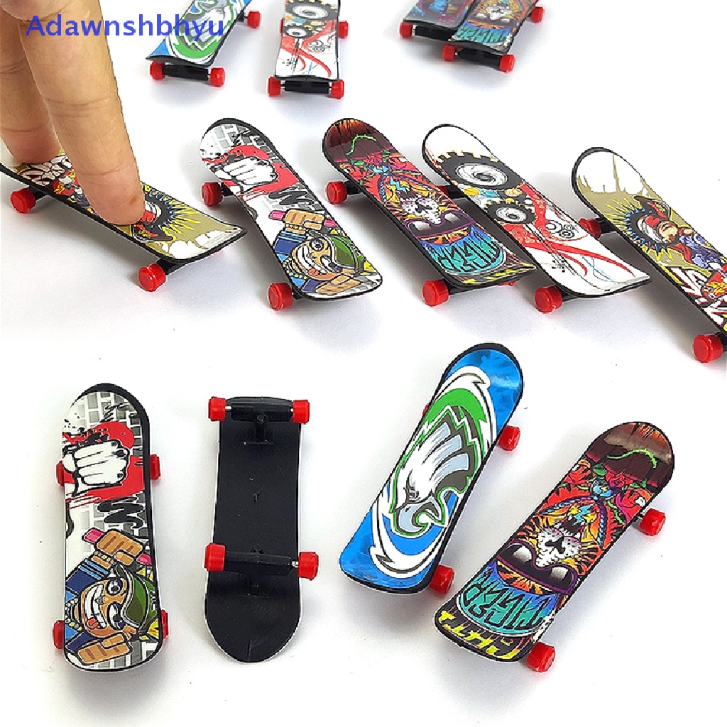 Adhyu 1x Mini Finger Skateboard Jari Plastik Skate Scooter Cowok Mini Skateboard Mainan ID