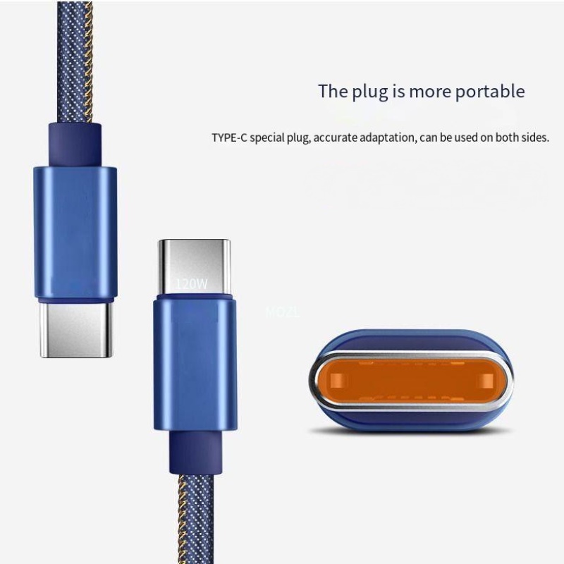 Denim USB Tipe C Kabel Micro USB Charger Cable Cord Untuk Samsung S10 Xiaomi Huawei P10 plus USB Type-C Kabel Pengisian Cepat