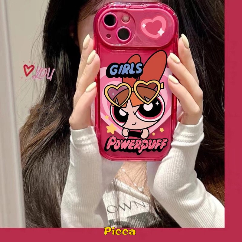 IPHONE Casing Cermin Make Up Flip Kompatibel Untuk Iphone11 7 8 Plus XR 14 13 12 11 Pro MAX X XS MAX SE 2020 Kartun The Powerpuff Gadis Kreatif Lembut TPU Shockproof Case