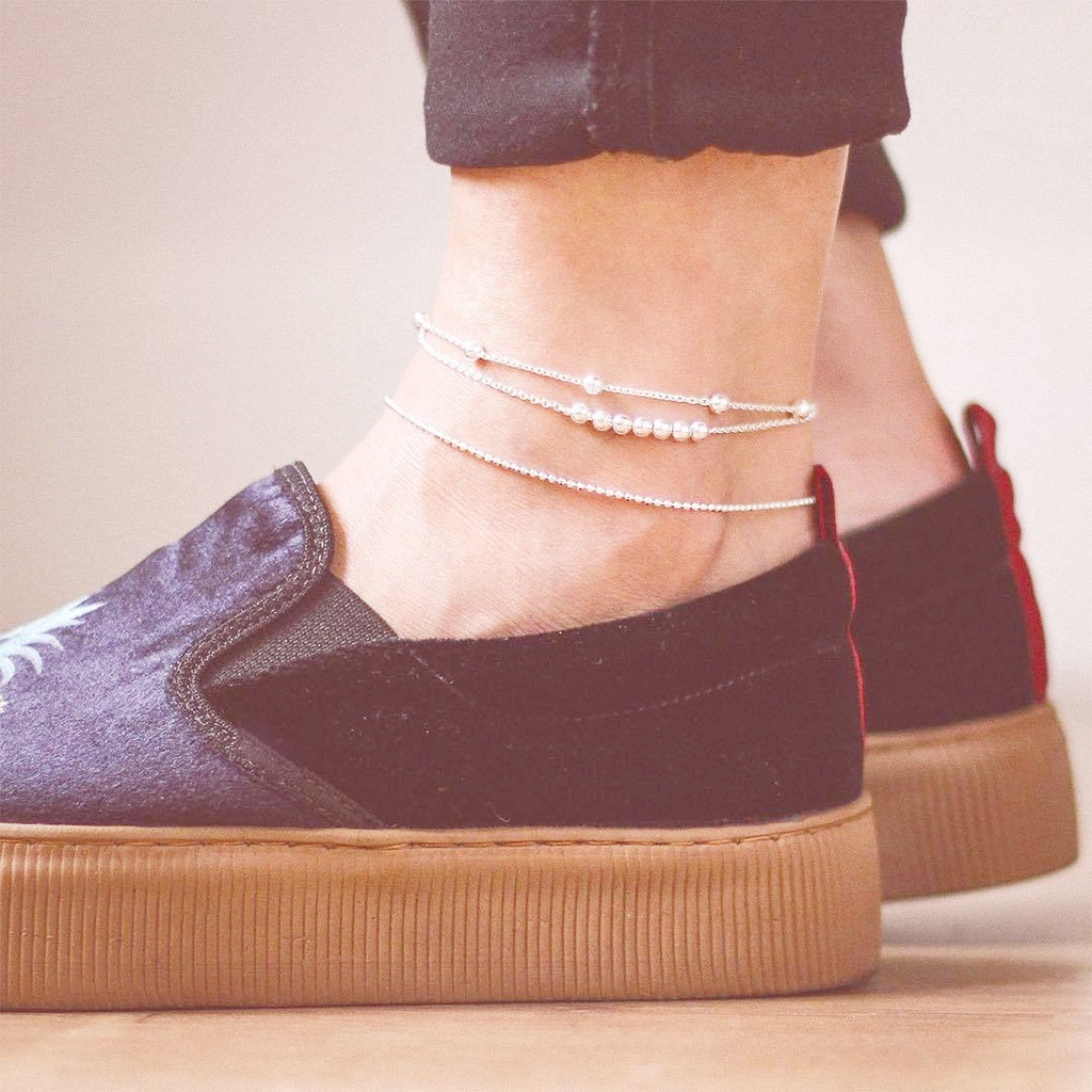 Fashion, Individualitas, Temperamen, Gaya Sederhana, Manik-Manik Bulat, Ornamen Kaki Geometris Kreatif, Set Tiga Potong Yang Modis Dan Retro