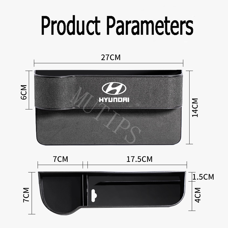 Hyundai Car Seat Gap Filler Storage Organizer Box Multifungsi Kompartemen Handphone Cup Holder Bag Untuk Atoz i20 Trajet Getz Accent H1 i10 Kona Santa Fe