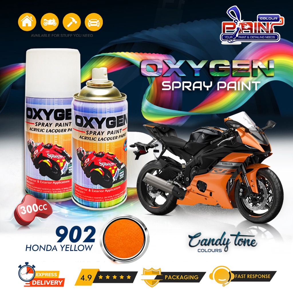 Cat Semprot / Pylox OXYGEN Acrylic Spray Paint - 907 Yamaha Orange
