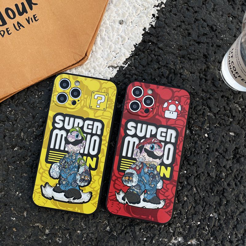 【Super Mario】Soft Case IP IPhone 7 8 Plus 7+ 8+ X XR XS Max 11 12 13 14 Pro Max SE 2020 Black Case Casing hp iphone missconnie