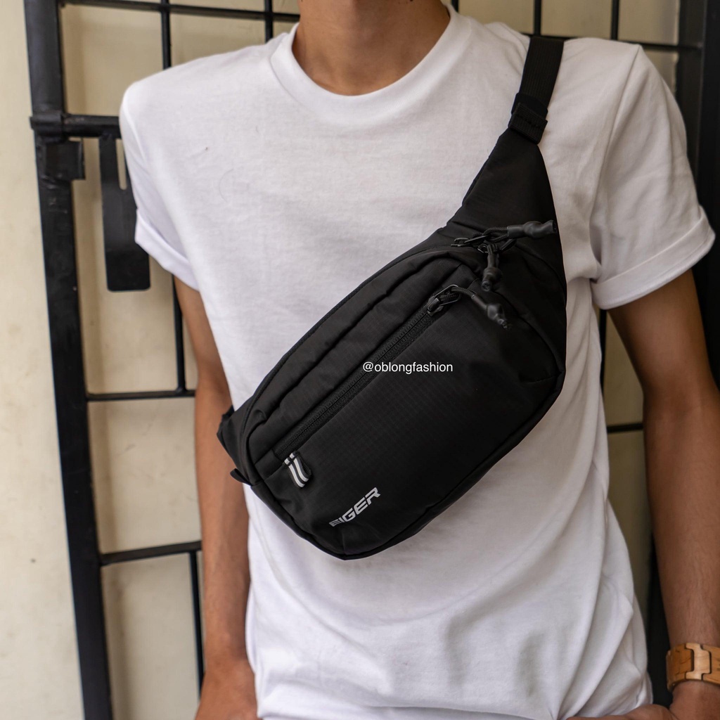 EIGER1989 TAS PINGGANG IRIDIUM 2L FOLDABLE WAIST BAG - BLACK ORIGINAL