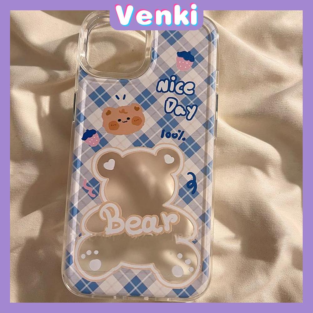 Case for iPhone 11 Soft TPU Clear Space Case Cute Cartoon Rabbit and Bear Plating Buttons Camera Protection ShockProof for iPhone 14 13 12 12 Plus 6 8 Plus XR XS