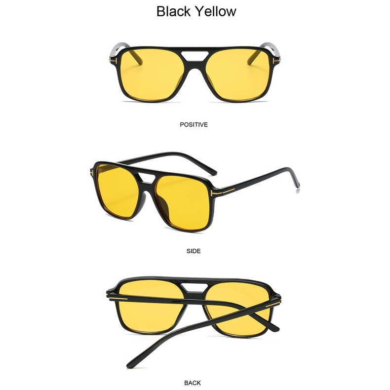 Hip-hop Persegi Vintage Baru Untuk Gril Woman Sun Glasses Hitam Kuning Permen Warna Fashion Hadiah Pesta Sunglasses