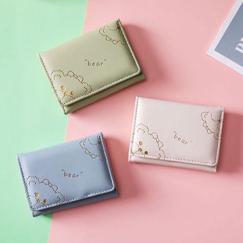 Sera Baru Dompet Wanita Pendek Korea Lipat Kecil Dompet Sederhana Kecil Mahasiswa Korea Kartun Lucu Koin Dompet