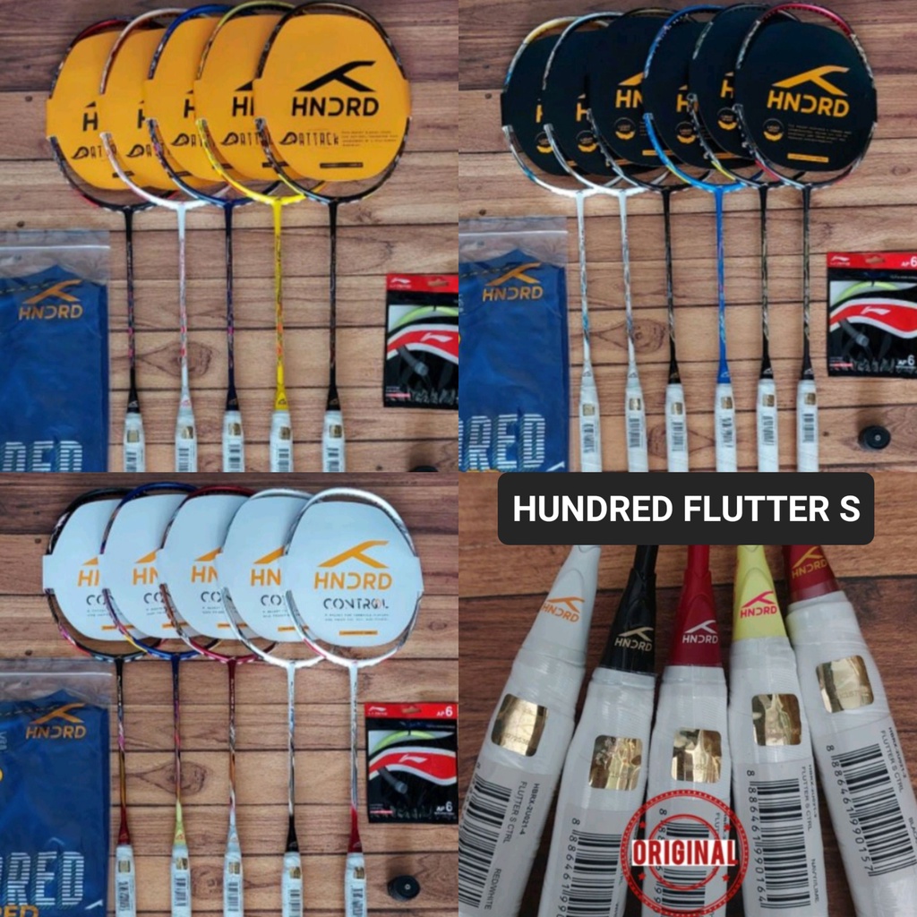 Raket Badminton HUNDRED FLUTTER S ATTK CTRL ZOOM 32LBS HNDRD Attack Control Zoom 100% Original