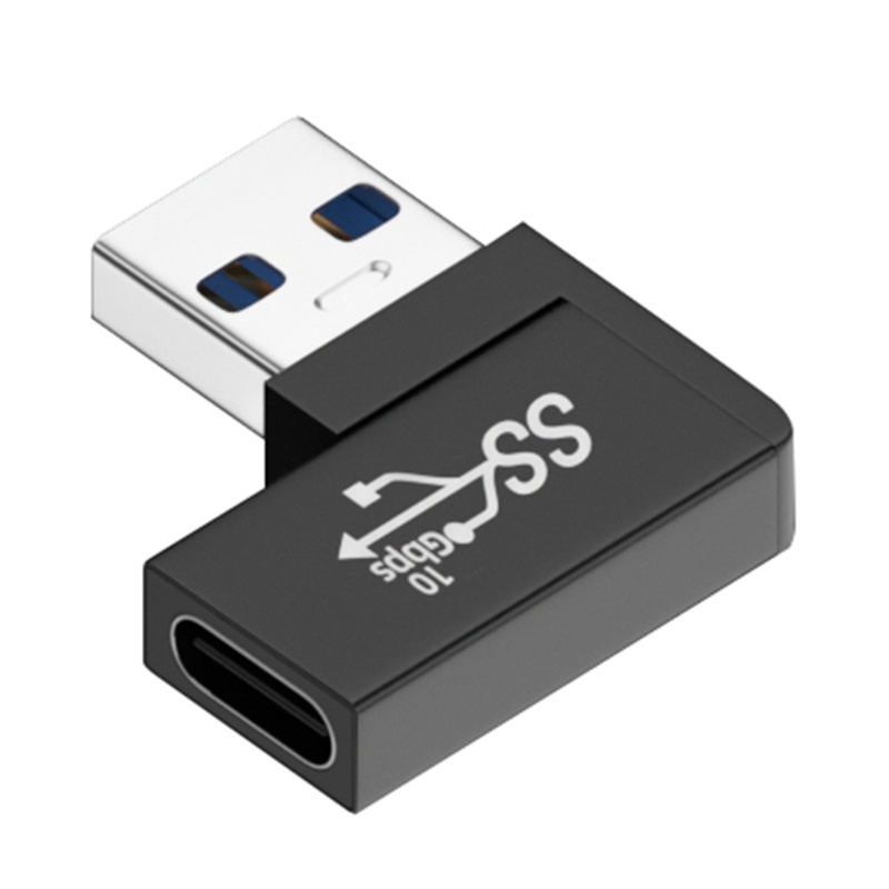 Vivi 90derajat Kanan Atas Bawah Siku USB3.0 Male to Type C Female Extension Adapter Untuk Laptop PC Chargers Ekstensi Conv