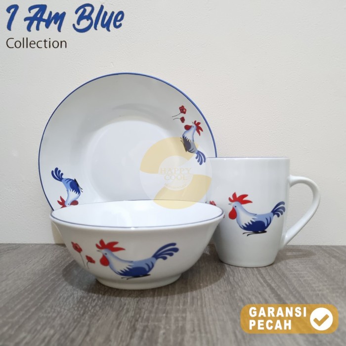 HOMECO 3pcs Paket Piring Mangkok Mug Ayam Collection | Paket Hemat 3pc