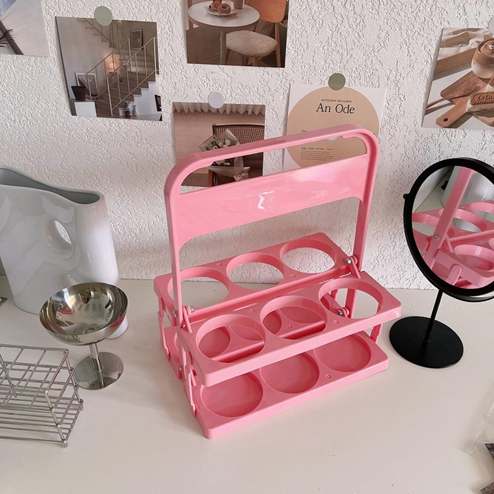 [Elegan] Rak Minuman Portable2023Untuk Piknik Camping Reusable Foldable Handle Drink Rack