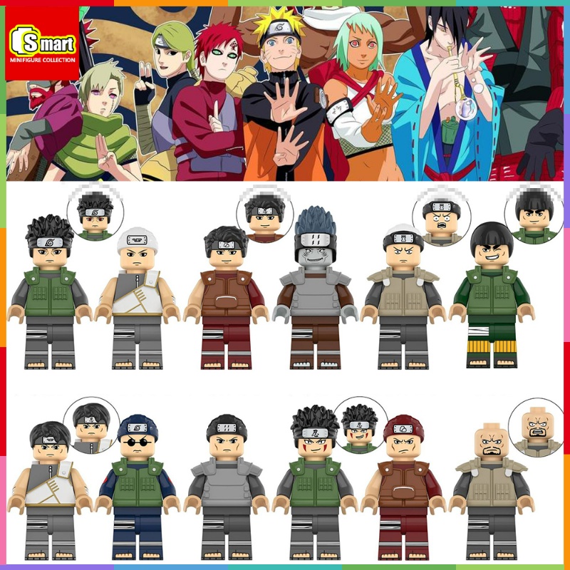 Naruto Boneka Mini, Matt Kai, Uchiha Shisui, Ebisu, Inuzuka Tooth Puzzle Rakitan Mainan Blok Bangunan