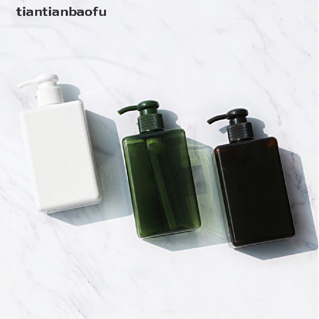 [tiantianbaofu] 280ml Botol PET Emulsi Kosong Transparan Plastik Cair Shampoo Sub bottling Butik