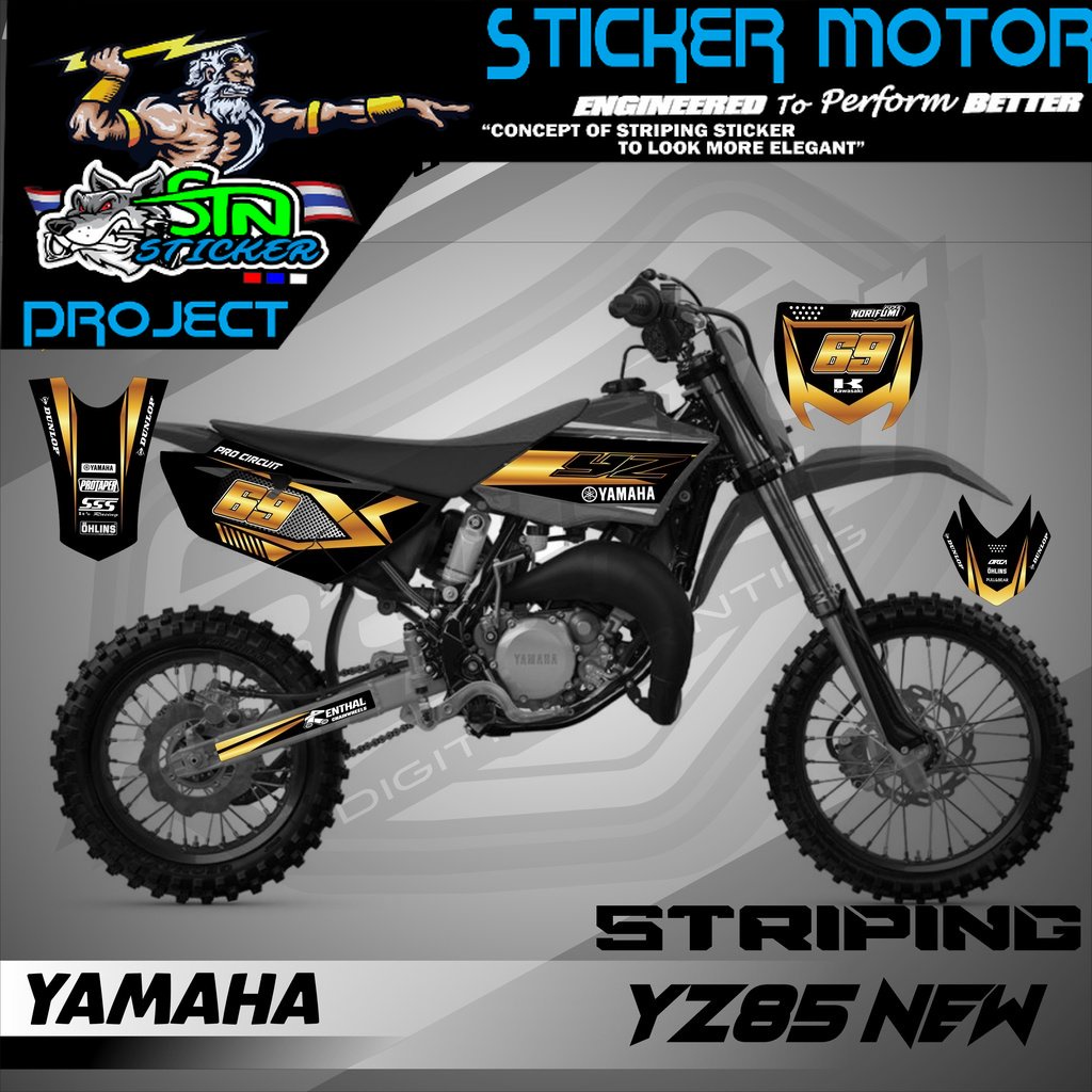 Yz85 Stiker Striping Motor TRAIL YZ85 NEW - Stiker Trail Bebek Yz 85 New Variasi Hologram AR.S2 010