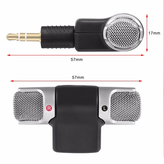 Mini Microphone External Stereo Mikrofon 3.5mm USB Laptop PC Komputer