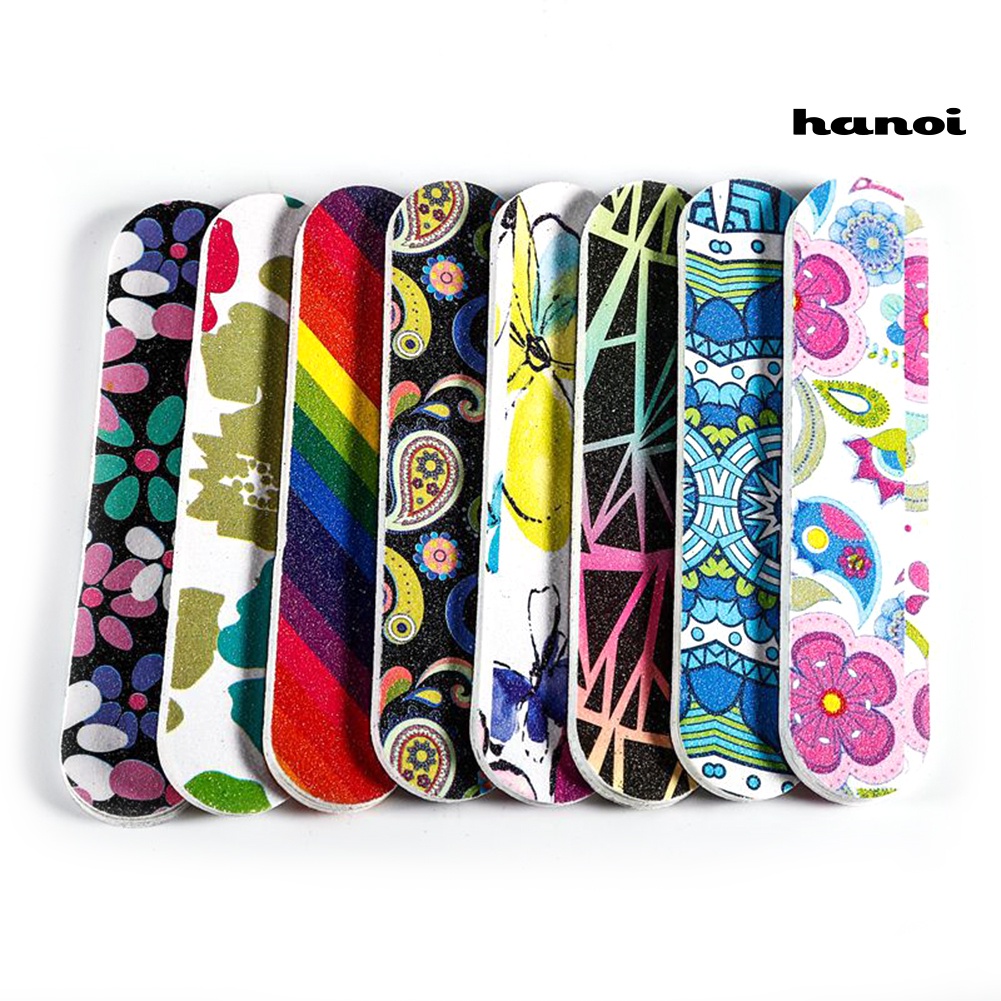 Hi * 10Pcs File Nail Art Mini Dua Sisi Bunga Untuk Poles Buffing Sanding