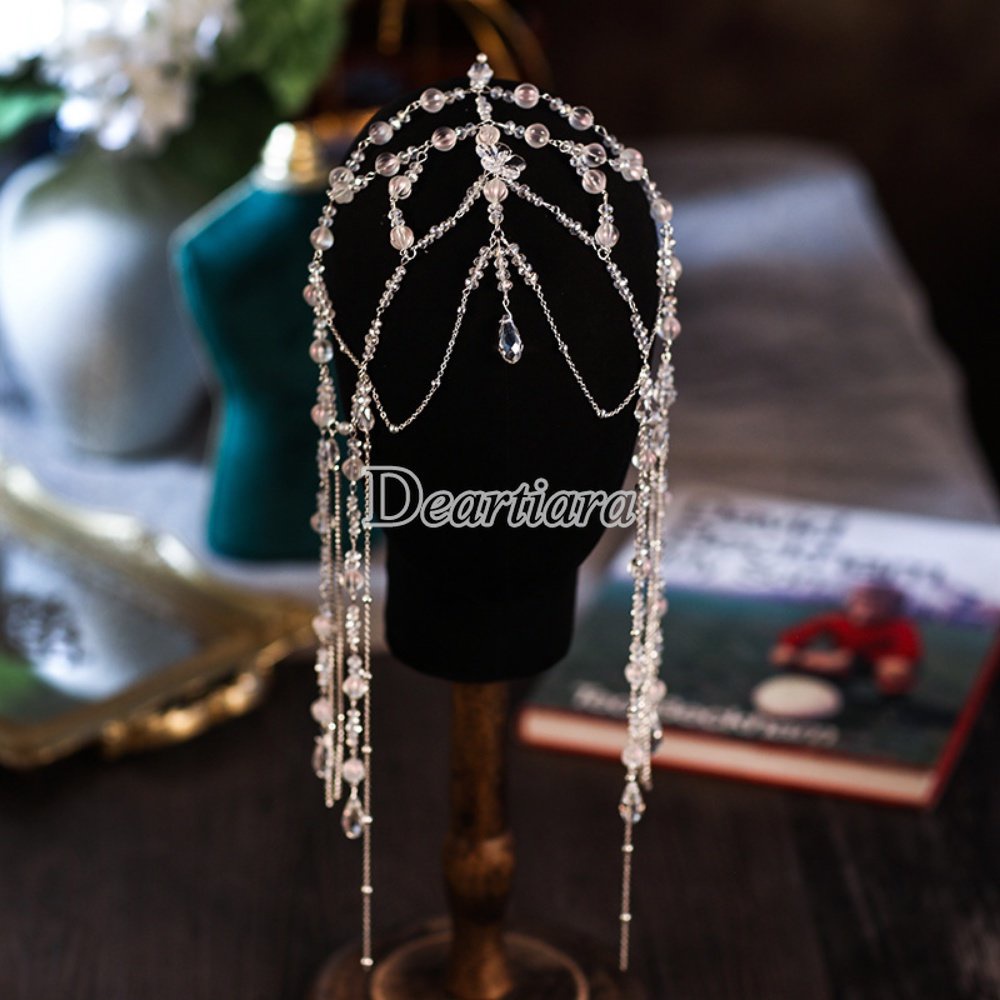 Bridal Wedding Headdress Hair Accessories Photo with Makeup Wedding Dress Tassel Forehead Ornaments Eyebrow Center Pendant Chain
