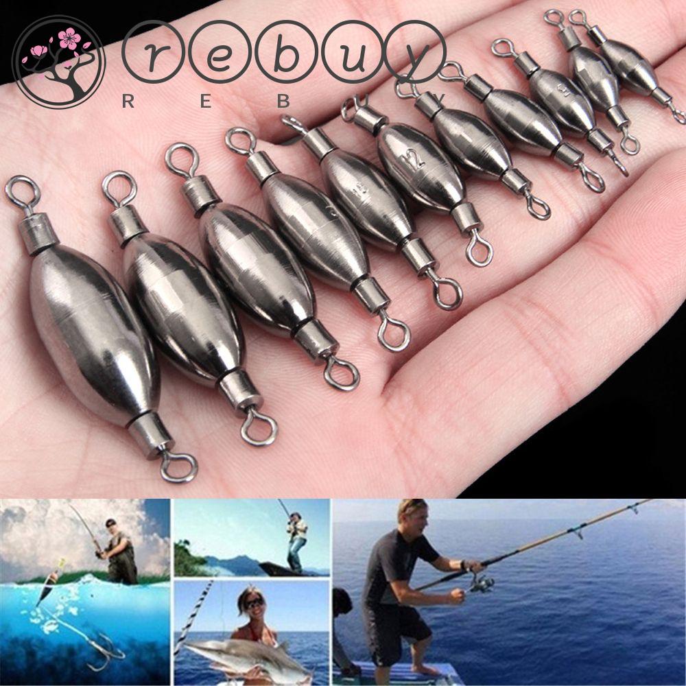 REBUY 5Pcs Fishing Tools Lead Sinker Connecting Connector Sinkers Counterweight Swivels Rolling Fishing Swivels Durable Metal Tackle Accessories