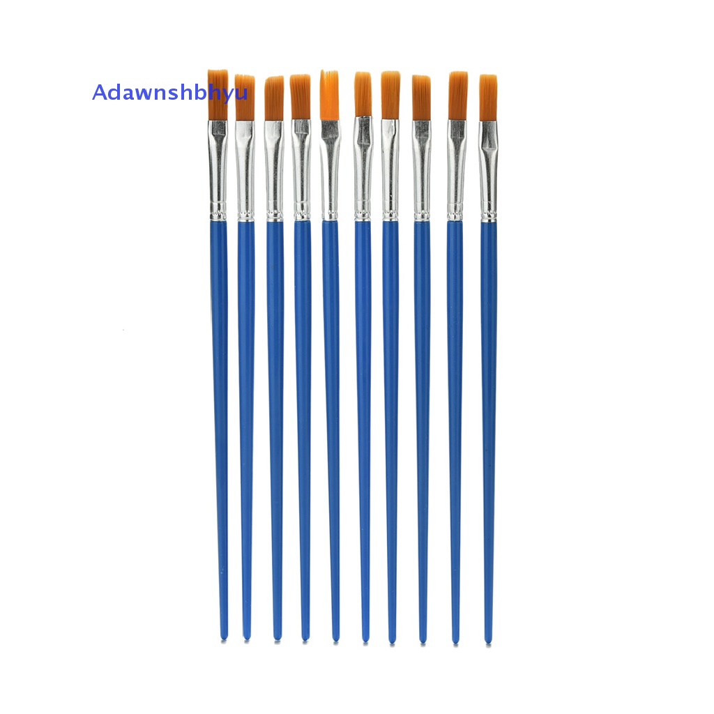 Adhyu 10 Pcs/Set Paint Brush Set New Nylon Blue Brush Kid Watercolor Drawing Paing ID