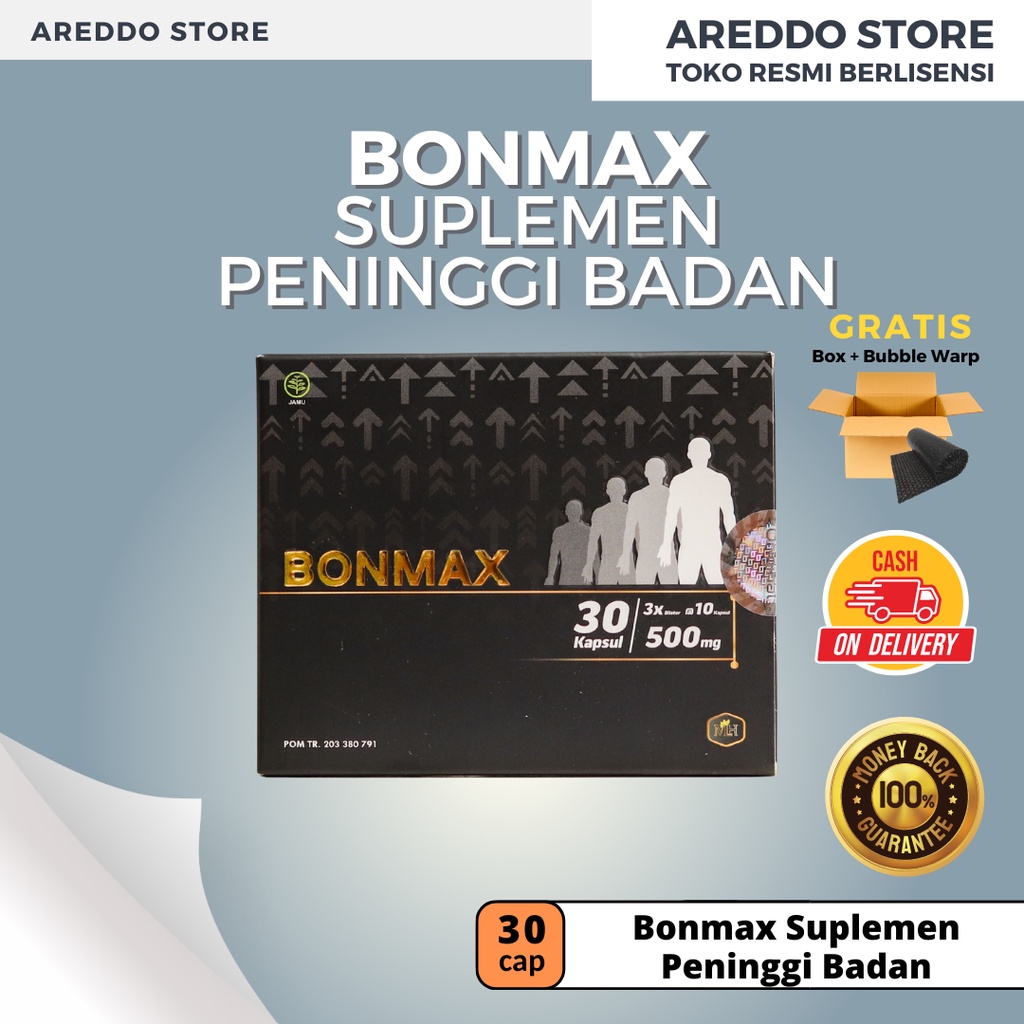 Suplemen Peninggi Badan - Bonmax Peninggi Badan Isi 30 Kapsul - Obat Peninggi
