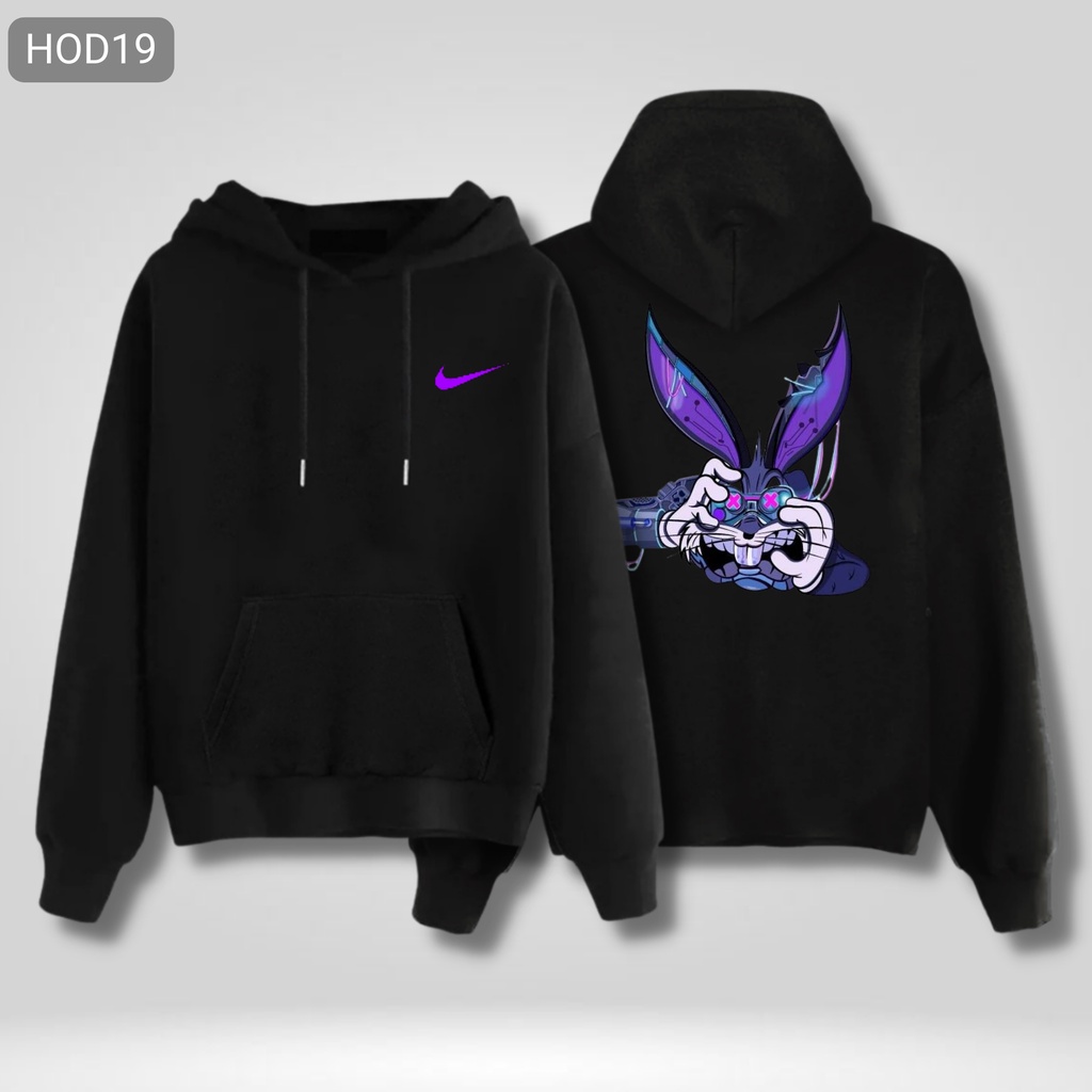 Hoodie pria dan wanita| Hoddie bahan cotton CVC warna hitam| hoodie wanita black distro| Hodie pria crewneck sweater - DBM-H02