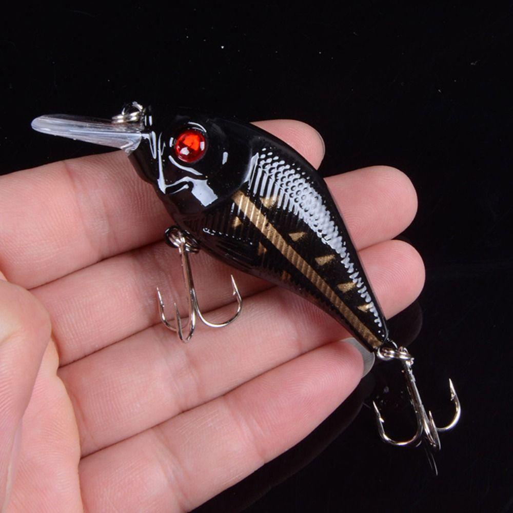 Agustinina Umpan Keras Crankbaits Hooks 7.5cm 12g Simulasi Ikan Lure Crankbait Bergaris Umpan Mengambang Buatan Wobbler Ikan Dengan Mata 3D Umpan Ikan Gemuk Kecil
