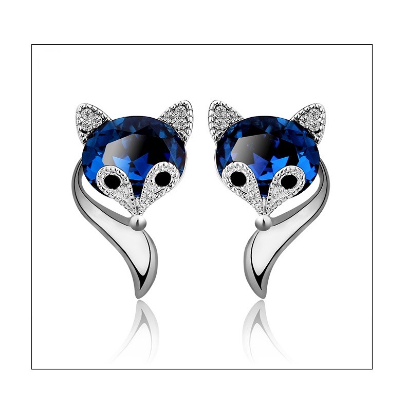 Goldkingdom Aksesoris Perhiasan Fashion Ready Stock Lucu Manis Rubah Anting Kristal Wanita Fashion Korea Temperamen Anting Anting Korea