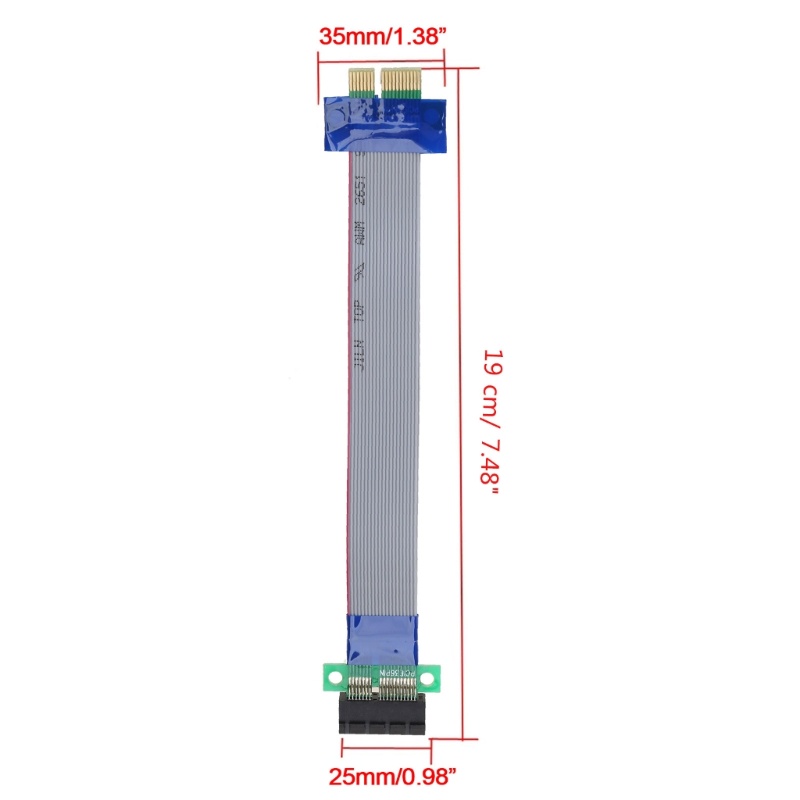 Btsg PCIExpress X1 Cable Riser Adapter Kabel Pita Fleksibel Untuk Kartu Grafis 19cm