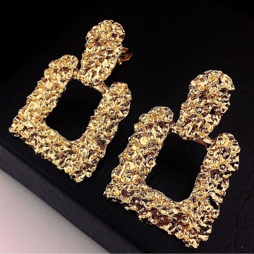 Punk Berlebihan Perhiasan Non Tindik Besar Geometris Logam Klip On Anting Wanita Gadis Hadiah Earcuffs