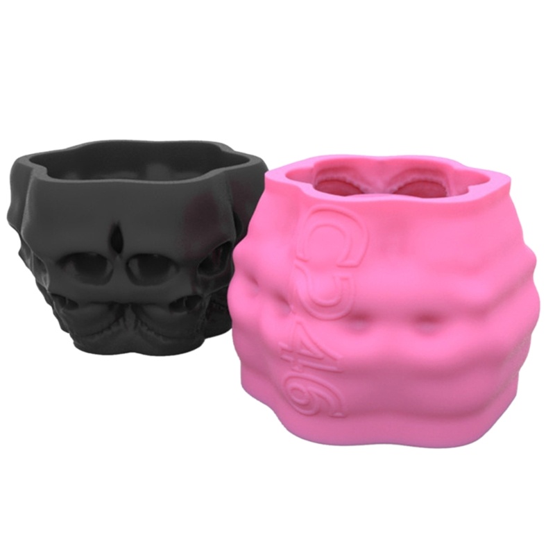 Siy Skull Pot Bunga Cetakan Dekorasi Tema Halloween Silicone Holder Mold