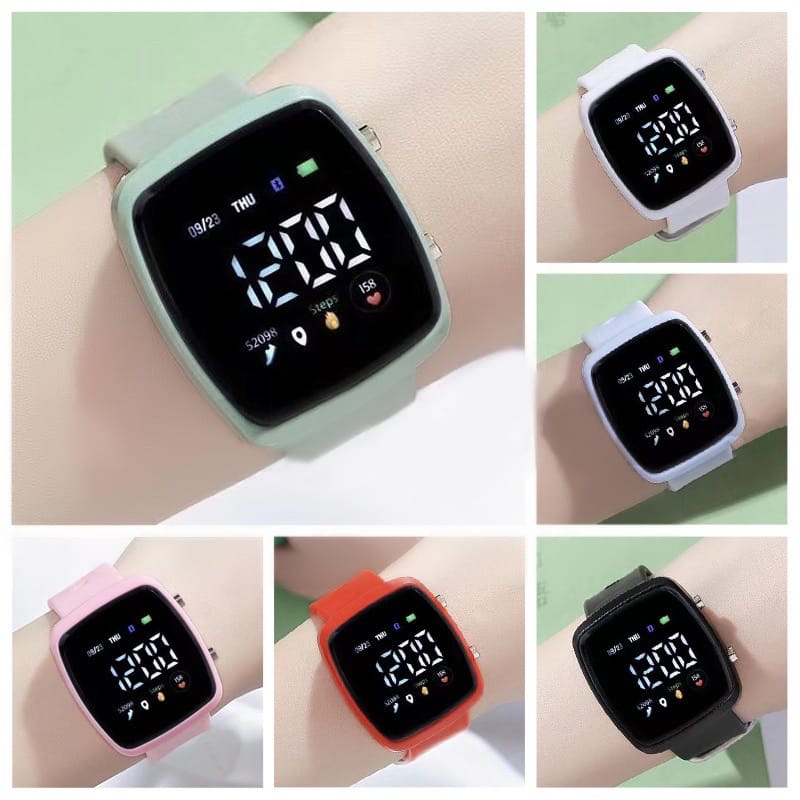 D.G.C✅COD Jam Tangan Pria Wanita LED Digital Rubber Electronic Fashion Couple Anak Remaja Import Premium M148