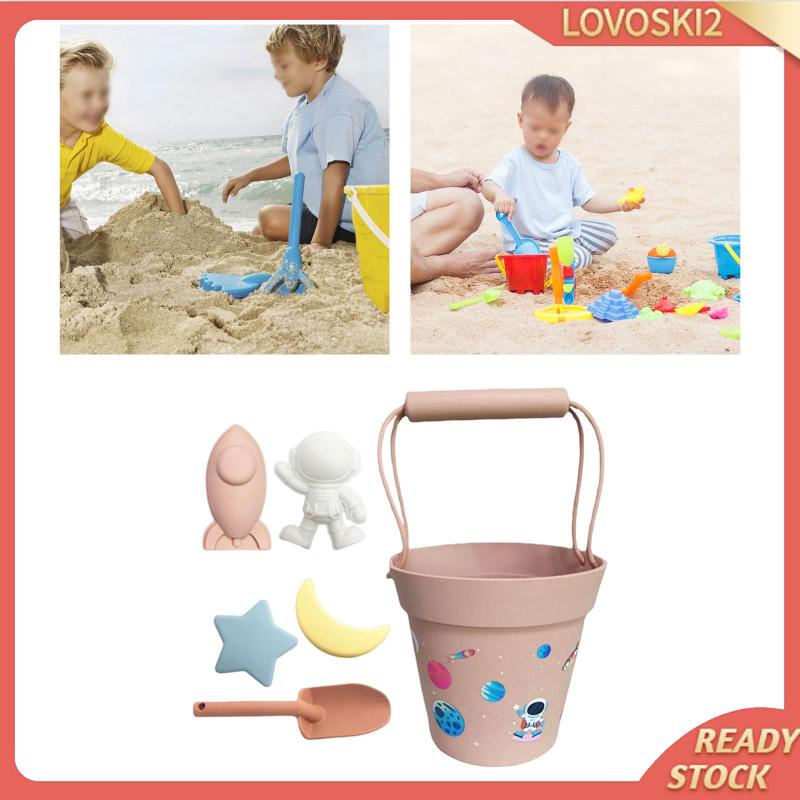 [Lovoski2] 6buah Mainan Sandbox Anak-Anak Indoor Hadiah Bermain Ember Pantai Sekop Alat Set