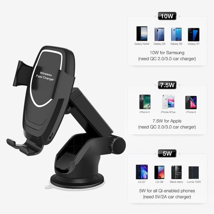 Wireless Car Charger Air Vent Automatic Clamping Mount Holder 10W Fast murah