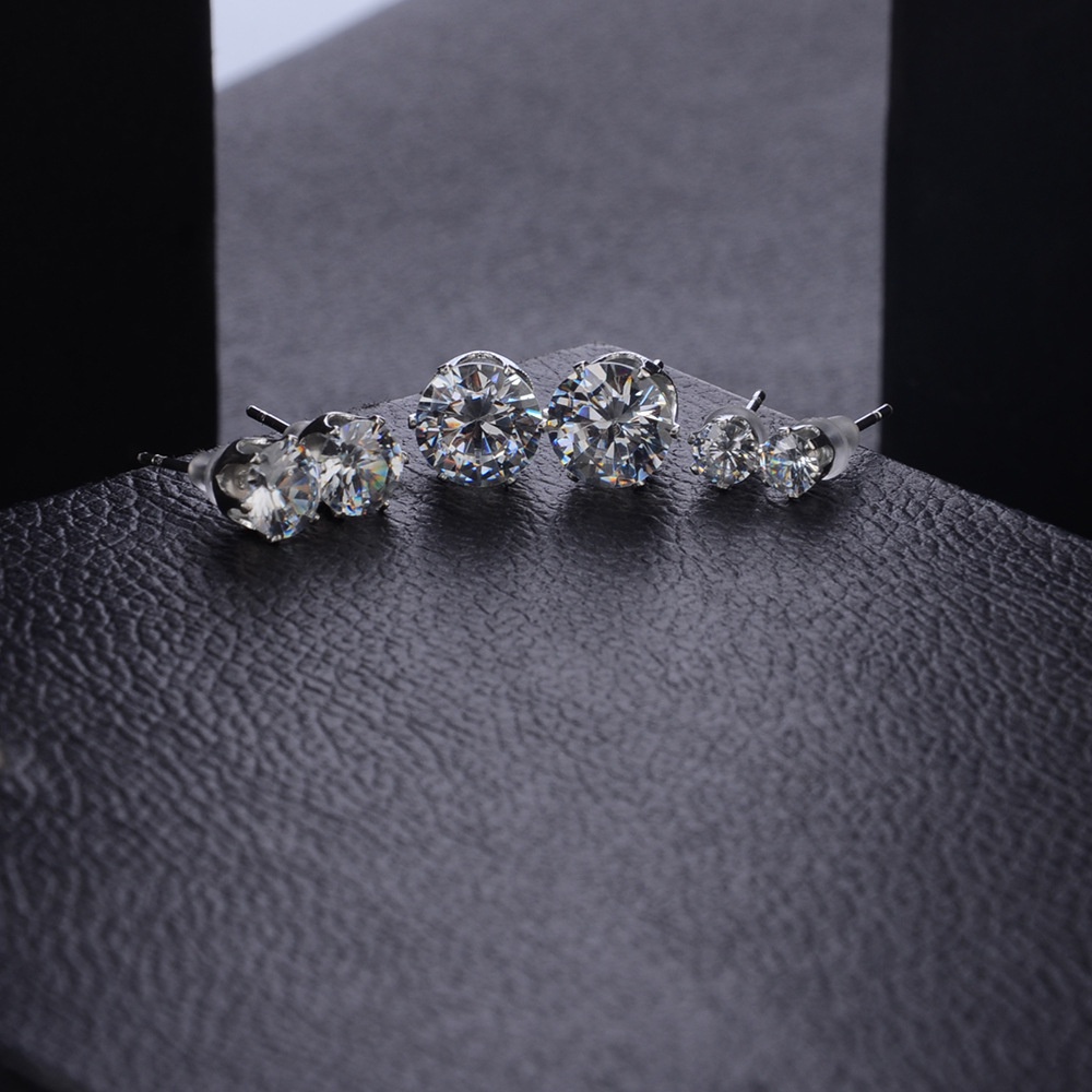 Fashion Size Zirkon Enam Cakar Zirkonium Anting 12pasang Anting Kristal 24set