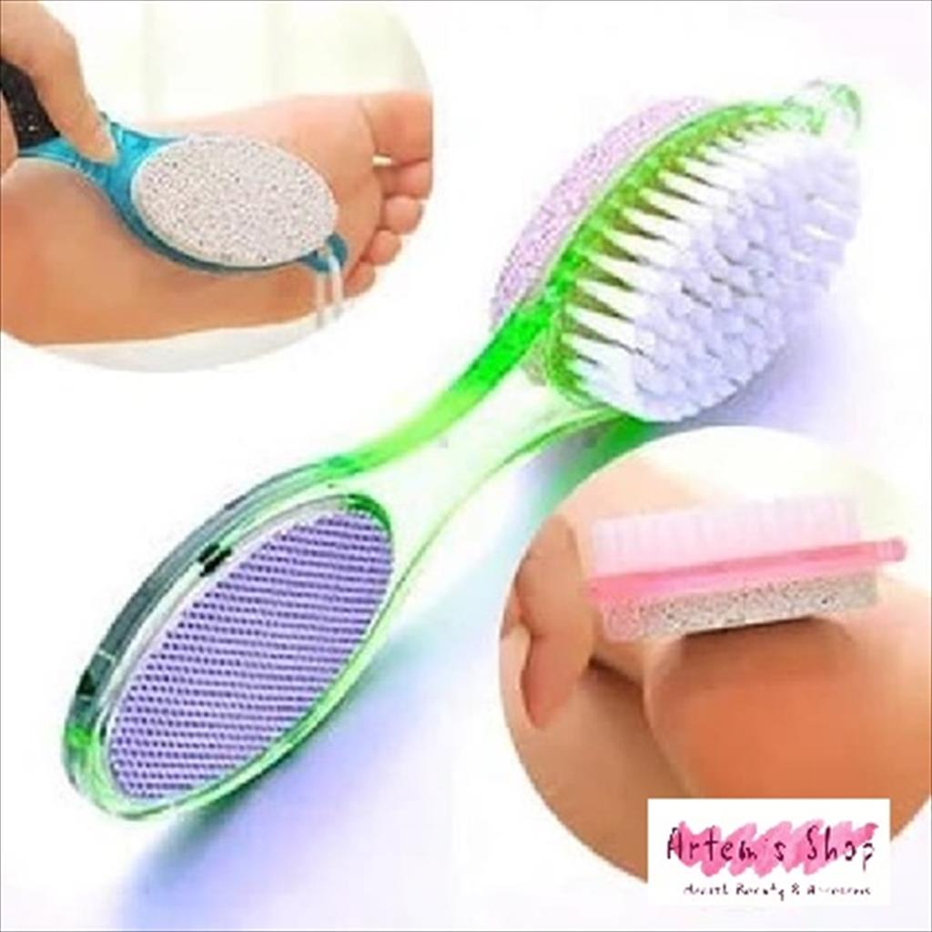 Alat Gosok Sikat Kaki / Pedicure Batu Apung Gagang 4 in 1/ikat Alat Gosok Kaki Kapalan Penghalus Kulit Kaki Pedicure Paddle Brush 4in1