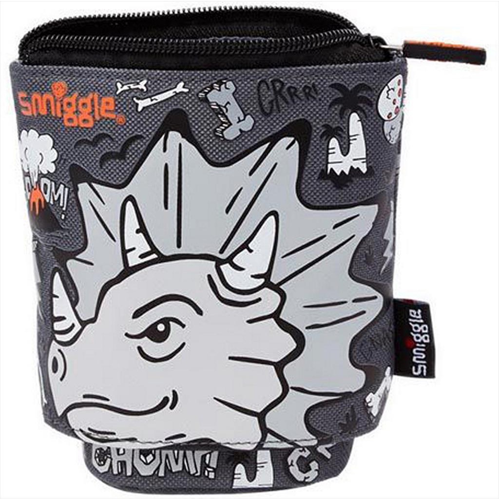 SMIGGLE Pencil Case 446316 Slide Stand Animal Dino Grey