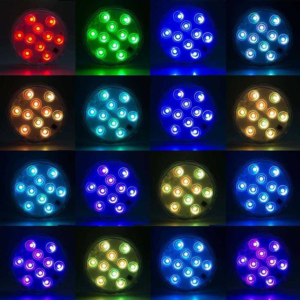 (BISA COD) FTIHSHP Sxzm Lampu Hias RGB Bawah Air Waterproof 7.5W 10 LED 4PCS - XY635