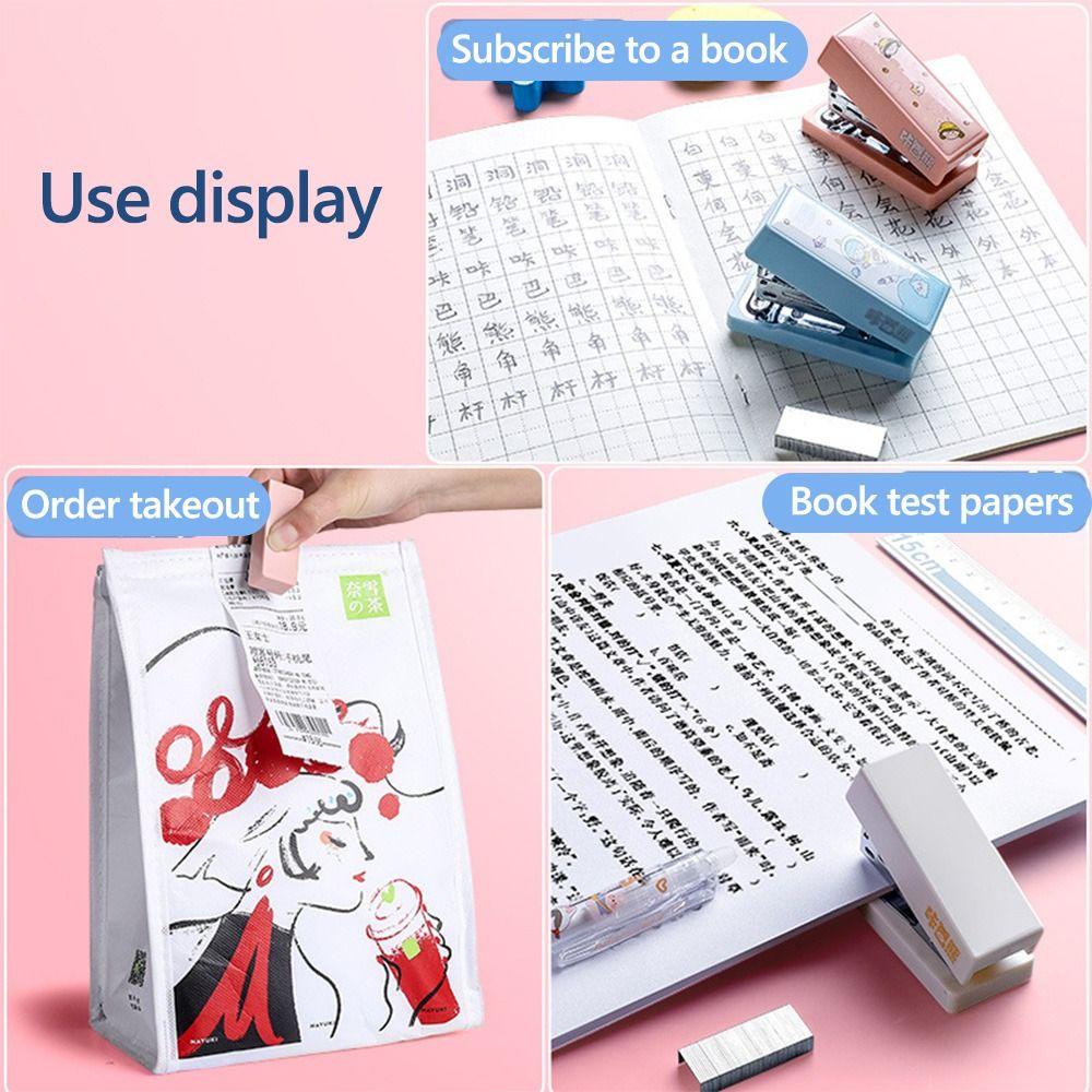 R-flower 2set Mini Stapler Metal Alat Tulis Kreatif Dengan 400PCS Staples