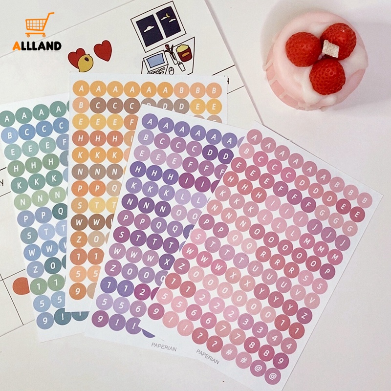 Colorful Angka Huruf Alfabet Stiker/DIY Self-adhesive Scrapbooking Planner Notebook Stiker/Bulat Decal Jurnal Dekorasi