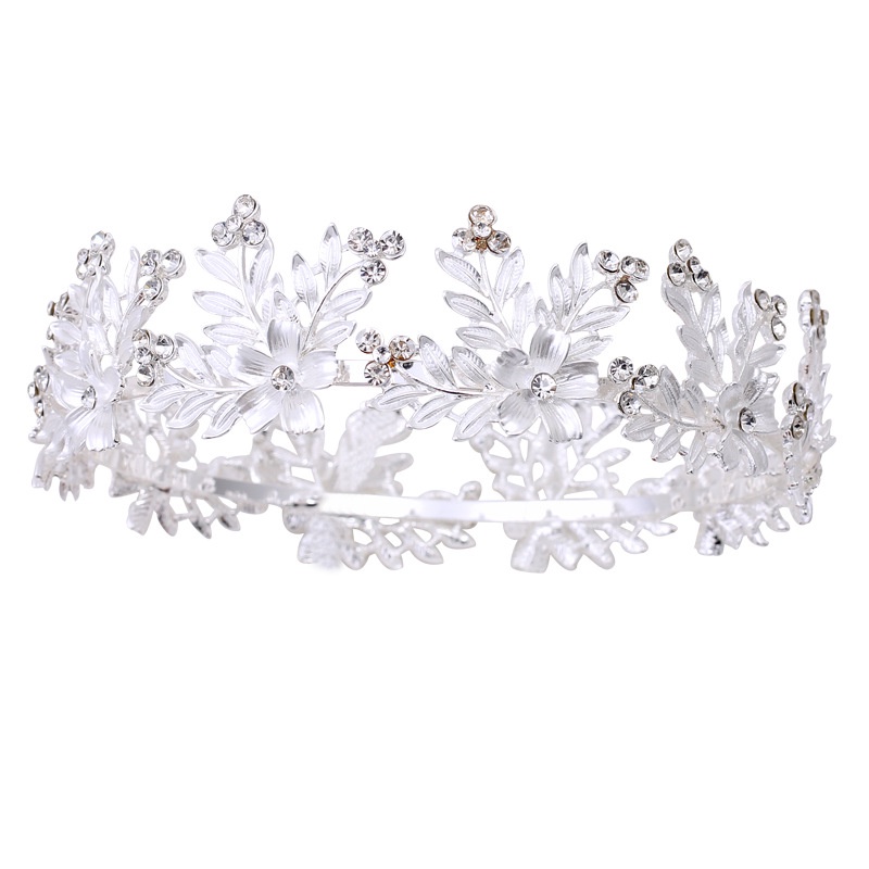 Fashion Alloy Lukisan Cat Wanita Putih Baking Paint Bridal Headband Hiasan Kepala Pernikahan Rambut Band Vintage Gaun Mutiara Rambut Mahkota