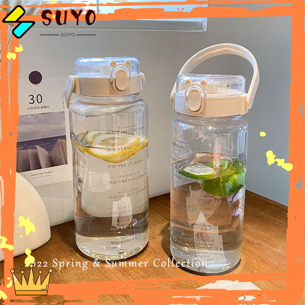 Suyo 1500ML/2000ML Botol Air Minum Climbing Sepeda Plastik Kapasitas Besar Dengan Sedotan