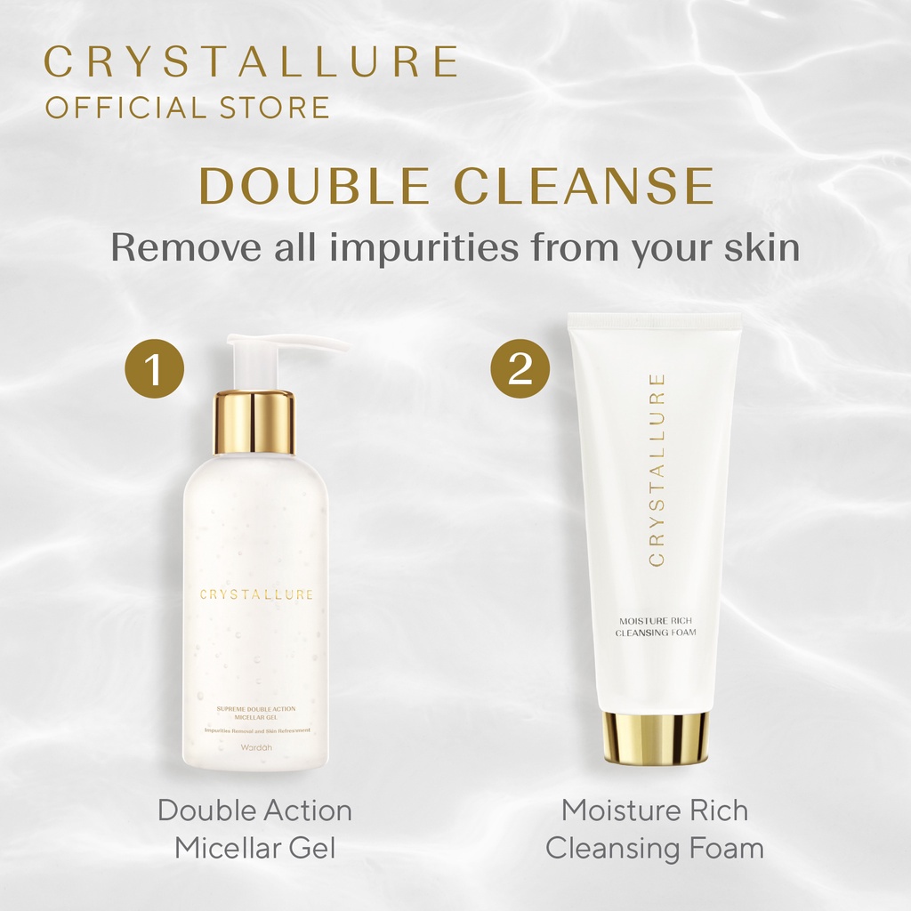 Crystallure by Wardah Moisture Rich Cleansing Foam 100ml - Pembersih wajah anti-aging yang melembabkan